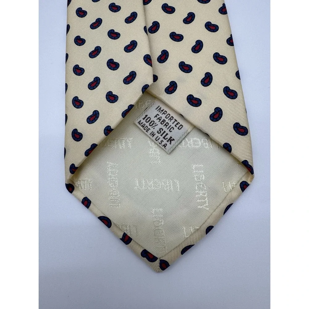 Liberty of London‎ Silk Tie Yellow Paisley Pattern Made in USA Necktie Classic